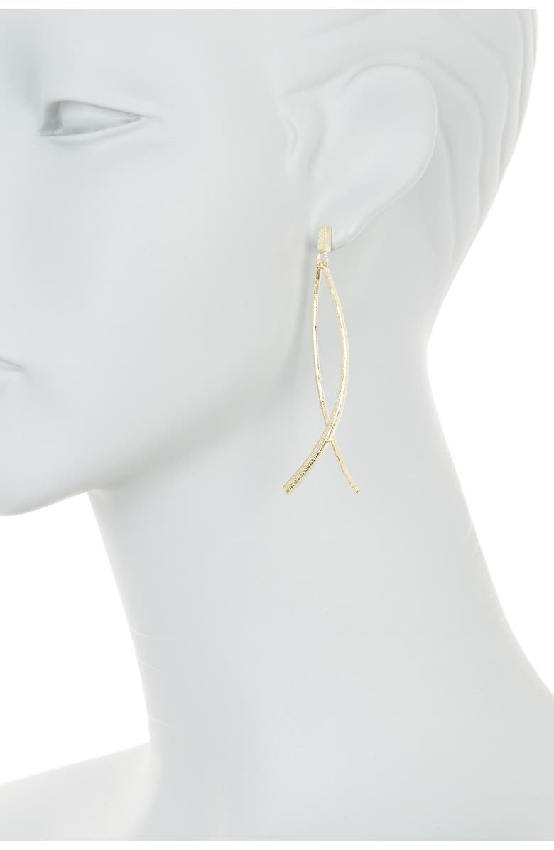 RIVKA FRIEDMAN 18K Gold Plated Satin Textured Sway Dangle Earrings, Alternate, color, 