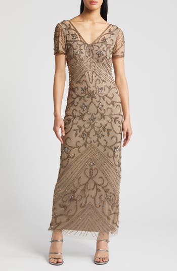pisarro nights beaded dress nordstrom Beach Solid Color Texture Split Dress Seaside Holiday A line Skirt – AmiEmi main image 1