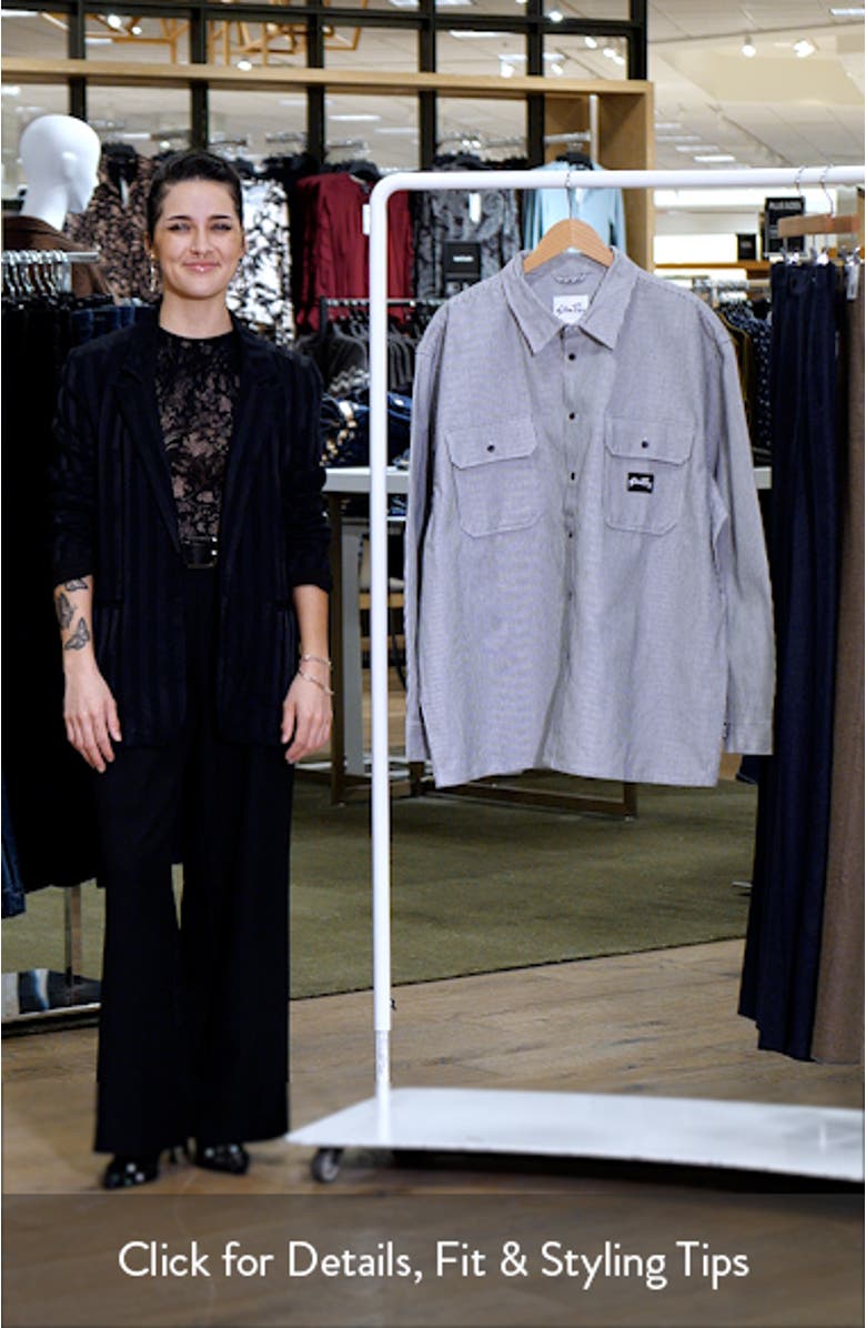 Utility Stripe Oversize Button-Up Shirt, sales video thumbnail