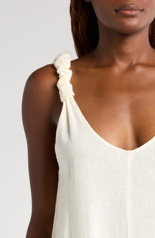 Shop Elan Cotton & Linen Cover-up Jumpsuit In White