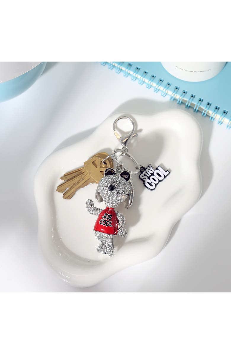 PEANUTS Snoopy 'Joe Cool' Crystal Keychain with Stay Cool Tag, Silver‑Tone, Alternate, color, Multi