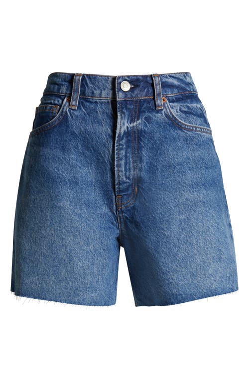 Reformation Saige High Waist Raw Hem Denim Cutoff Shorts