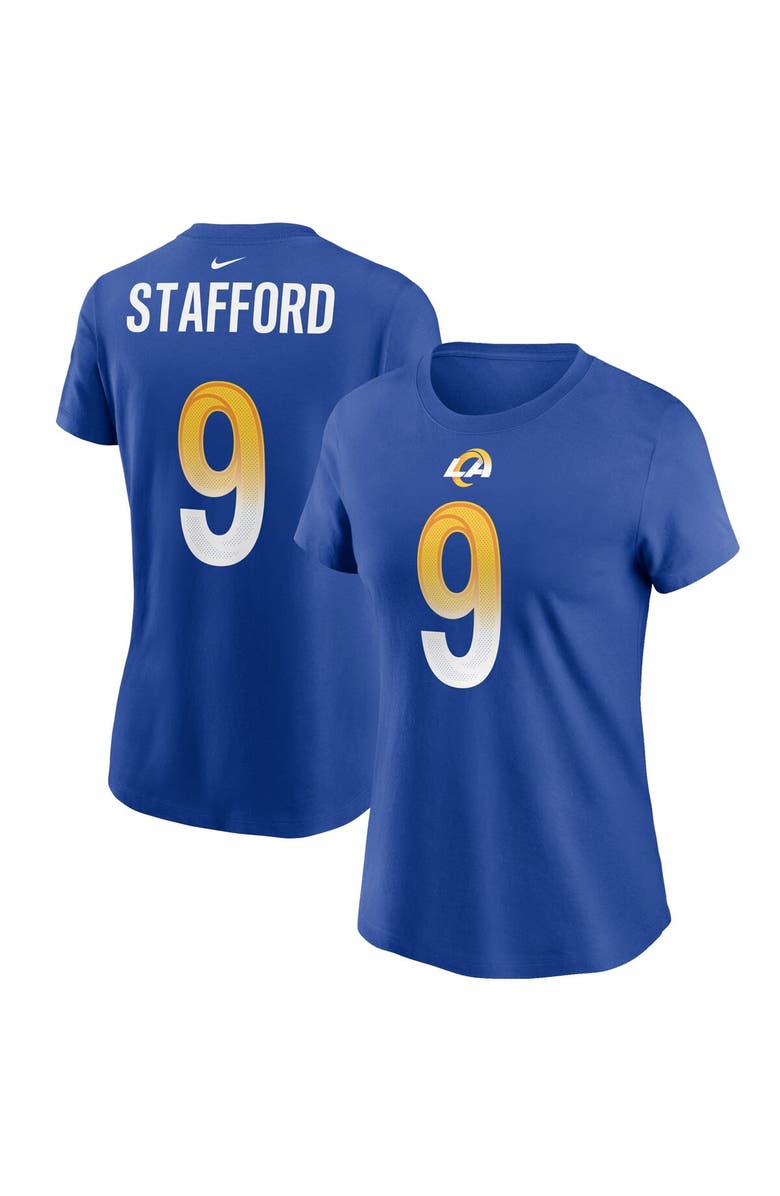 Nike Women's Nike Matthew Stafford Royal Los Angeles Rams Name & Number T-Shirt, Main, color, 
