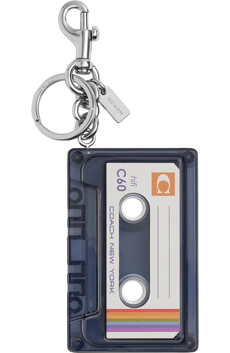 COACH Cassette Bag Charm, Main, color, Black Multi.