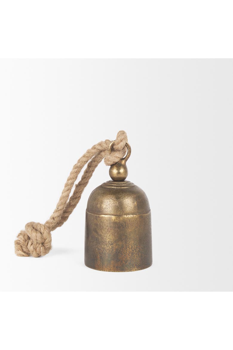 Quincy Metal Decorative Bell Object, Alternate, color, Metallic Gold