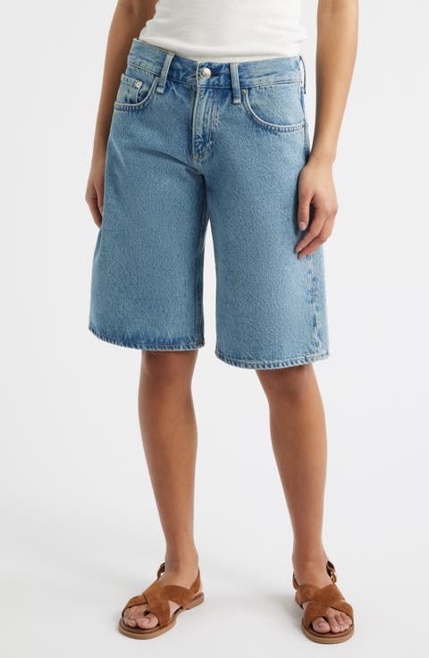 Ariel Longer Length Denim Shorts (Everglade)