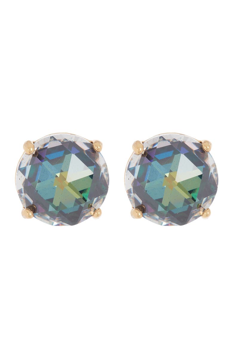 Kate Spade New York round cz stud earrings, Main, color, Jet