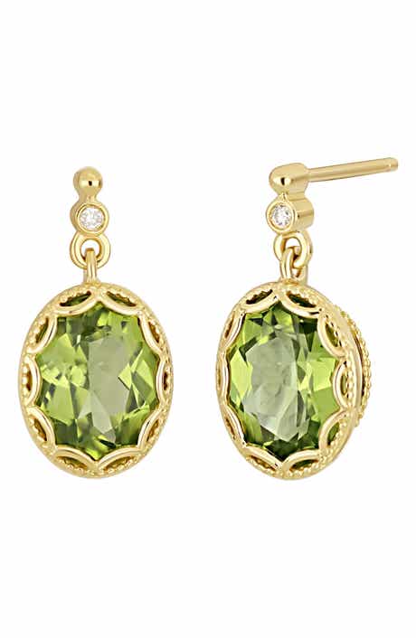 Bony Levy Iris 18K Yellow Gold Peridot & Diamond Drop Earrings