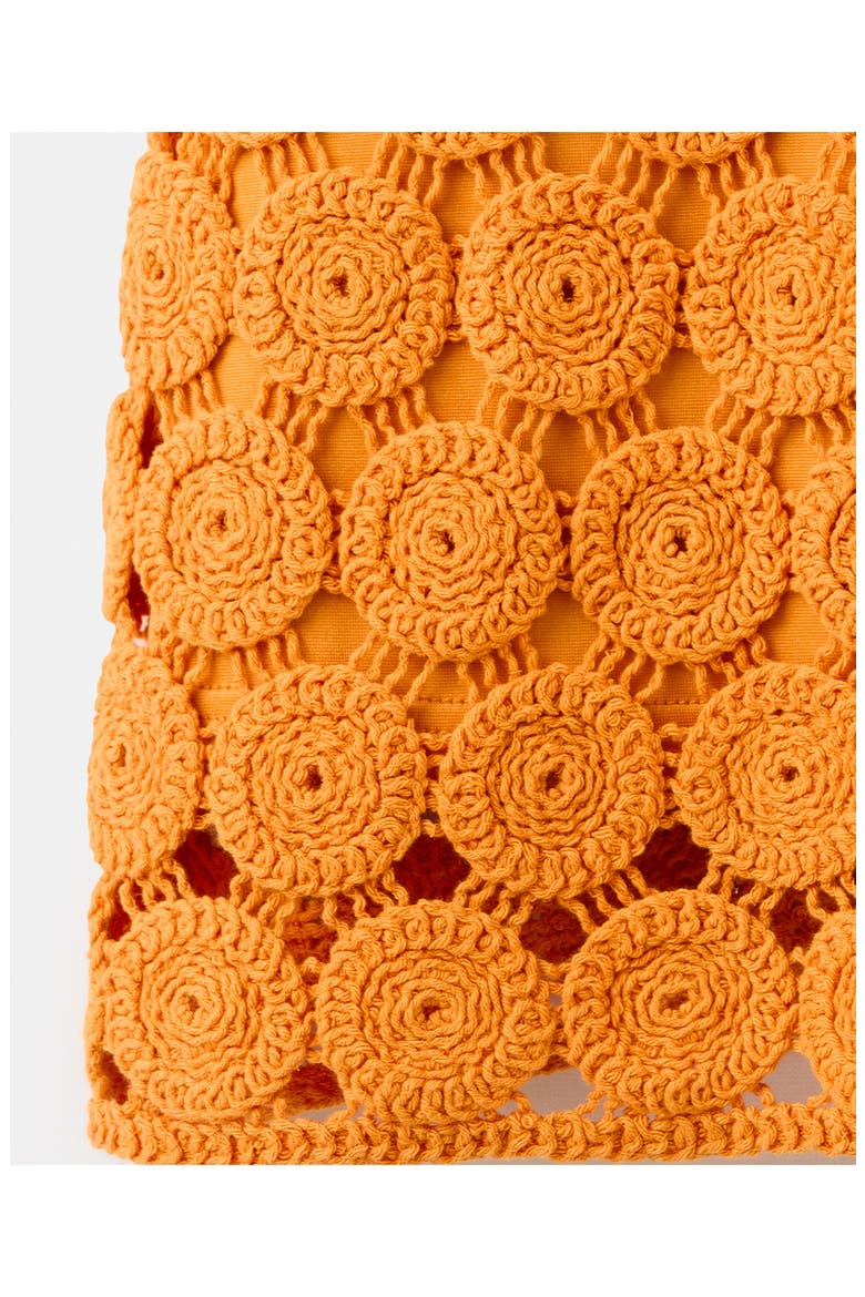 Crochet Cotton Blend Minidress, Alternate, color, ORANGE