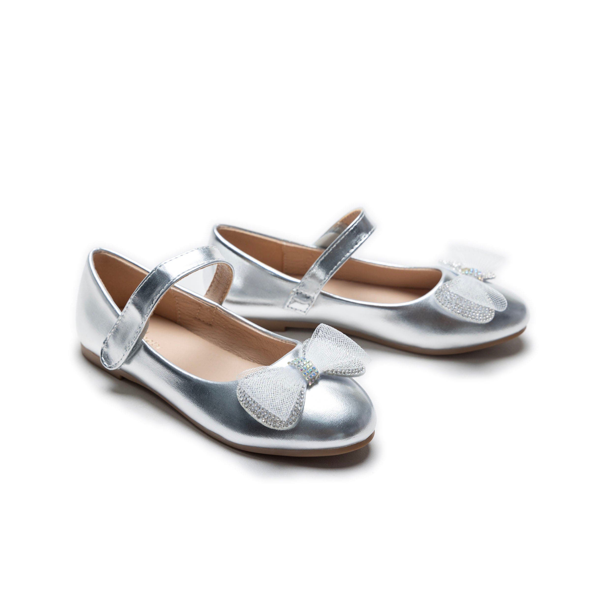Lydia Bow Flats, Alternate, color, Silver