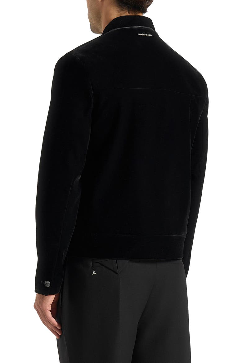 Nassim Velvet Jacket With Contrast Piping, Alternate, color, Black