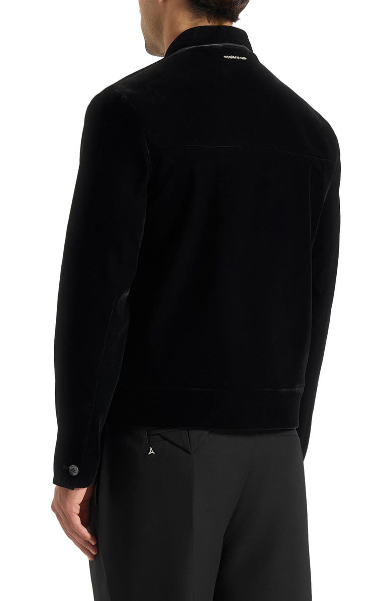 Manière De Voir Nassim Velvet Jacket With Contrast Piping, Alternate, color, Black