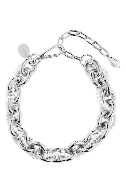 XL Faux Pearl Chain Necklace