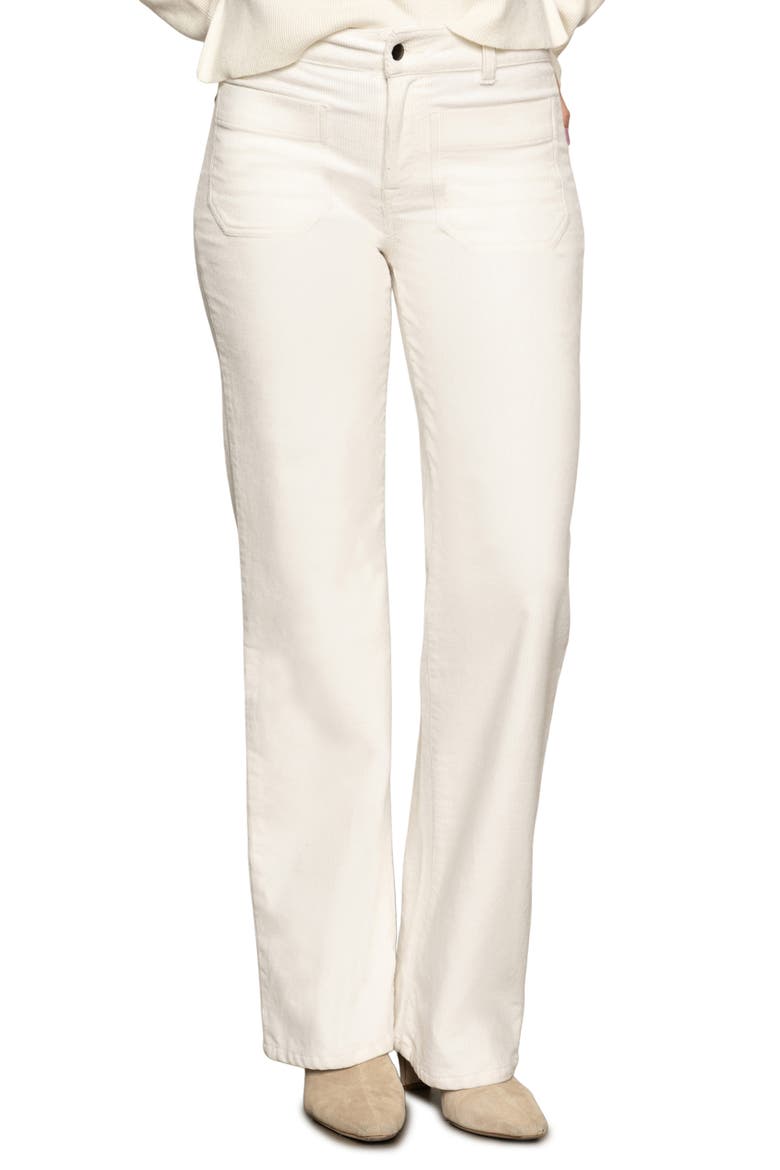 Marine Patch Pocket Stretch Cotton Corduroy Pants, Main, color, CHALK