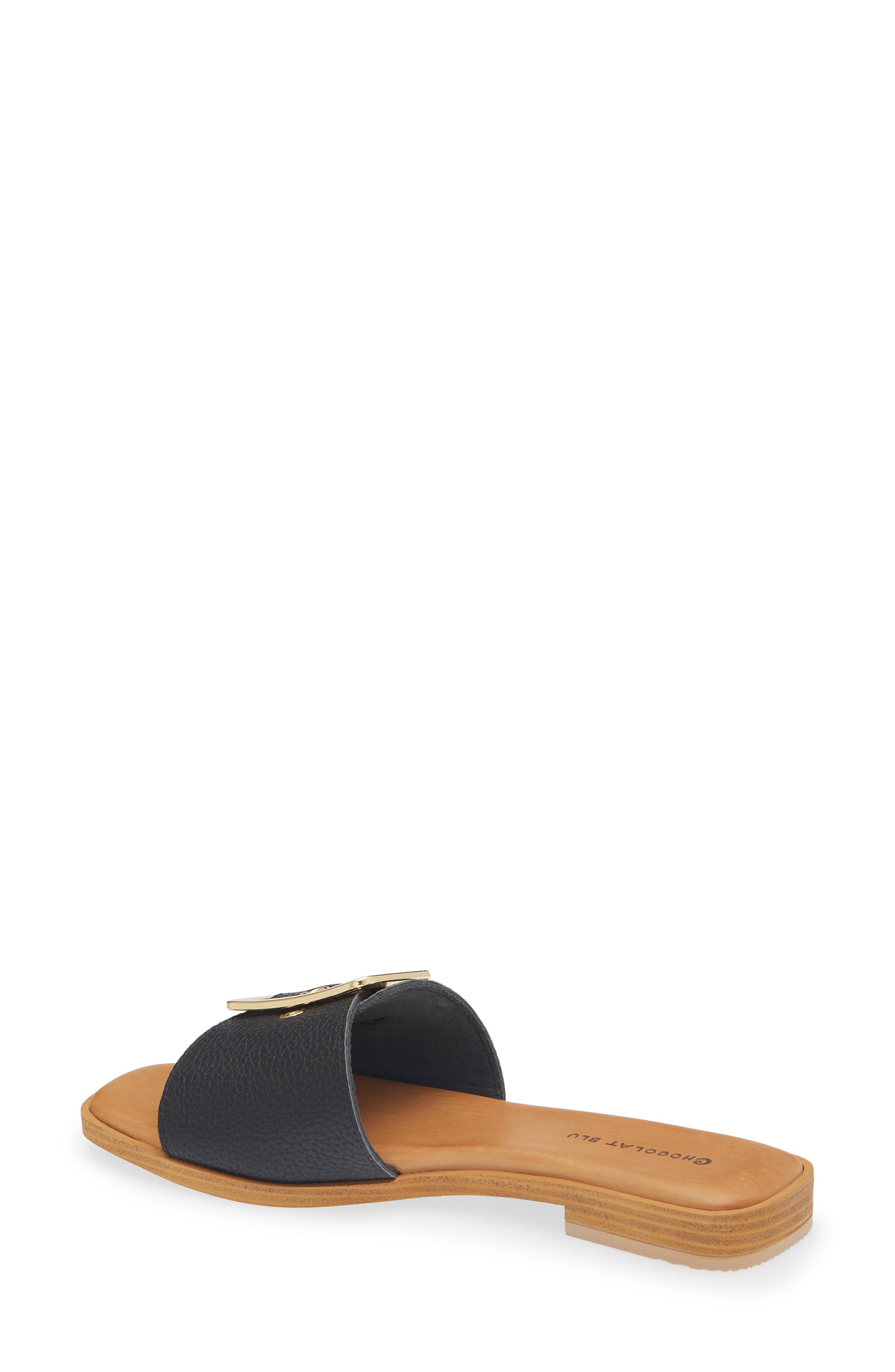 Chocolat Blu Bari Slide Sandal, Alternate, color, Black Leather