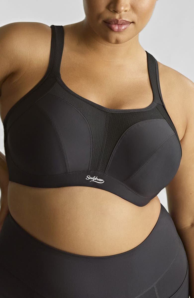 Panache Sculptresse Activate Underwire Unlined Sports Bra, Main, color, Black