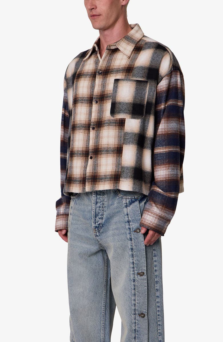 mnml PANELED FLANNEL SHIRT, Alternate, color,