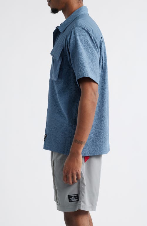 Alpha Industries Seersucker Short Sleeve Button-up Shirt