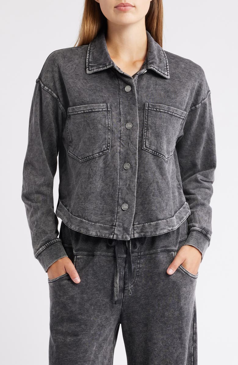 CITY BLUES Crop Knit Shacket, Main, color, Black