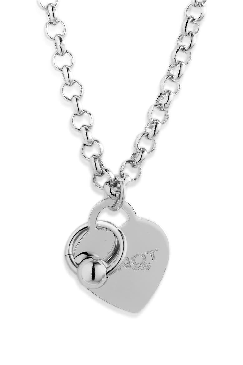 Suzi Heart Charm Necklace, Main, color, PALLADIUM