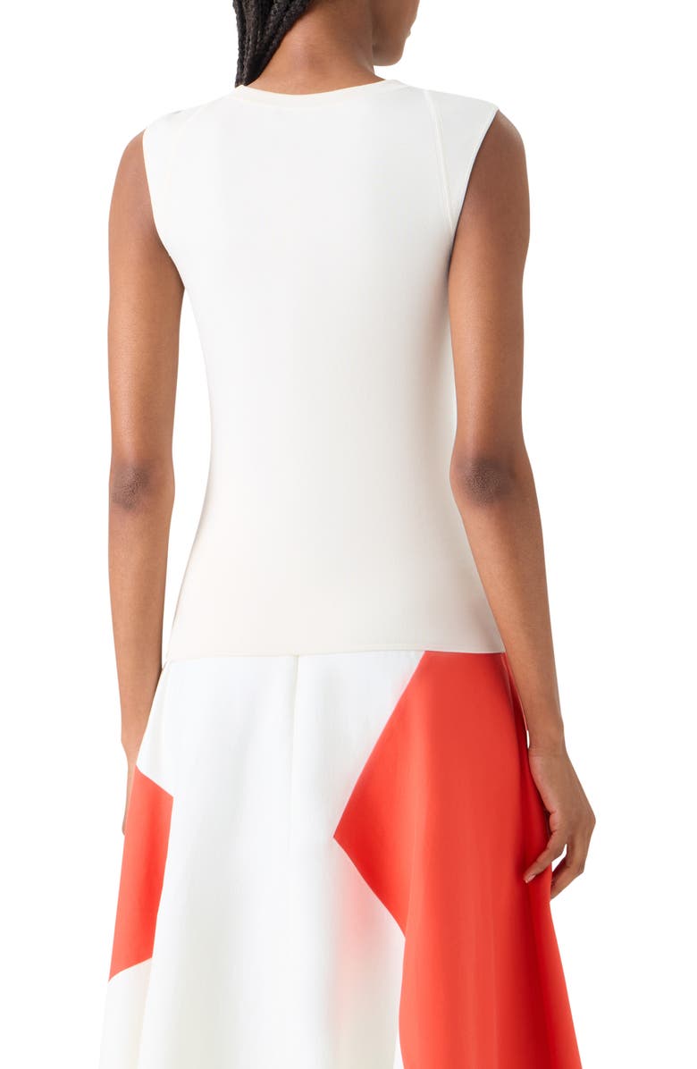 Akris Sleeveless Silk Rib Top, Alternate, color, Ecru