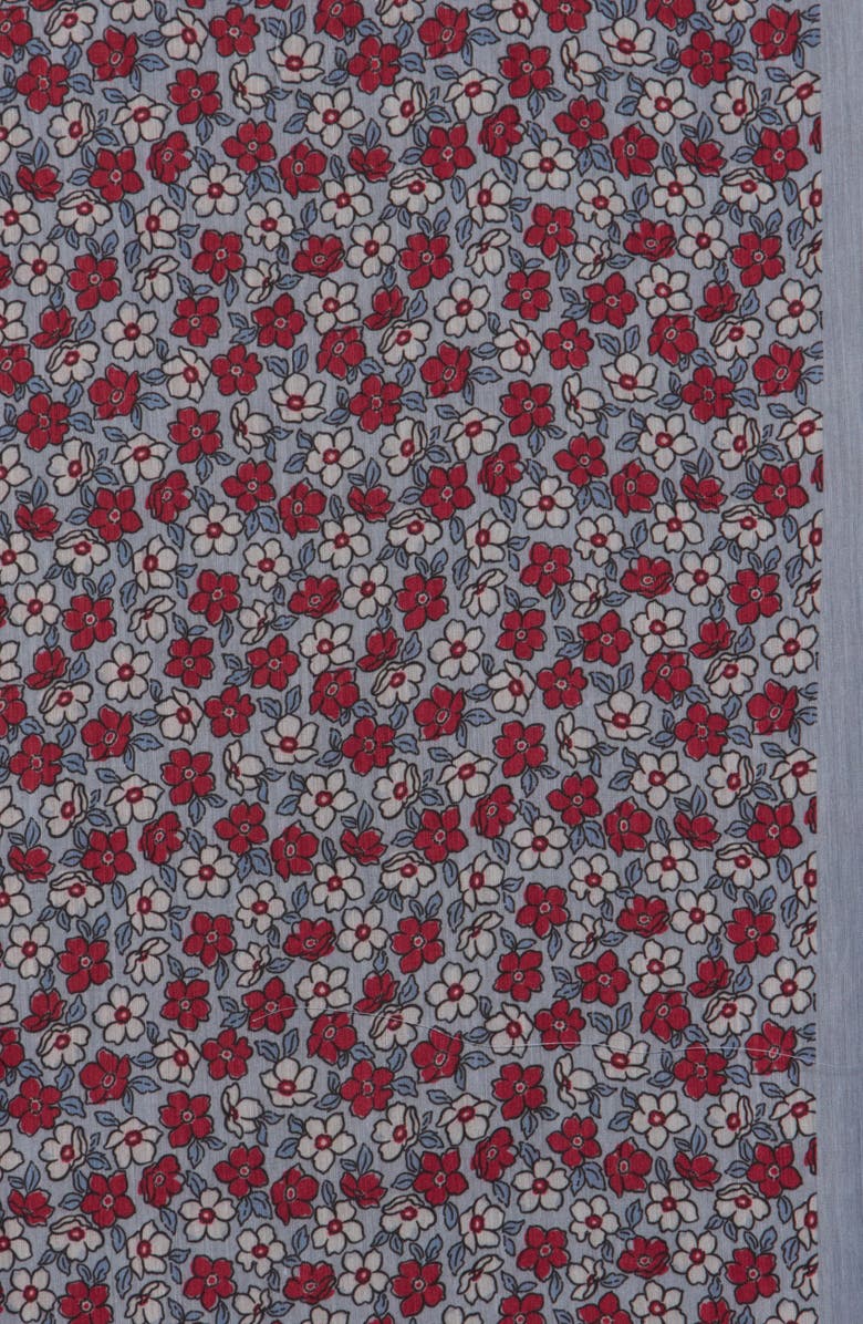 Steve Madden Floral Gauzy Scarf, Alternate, color, Light Blue