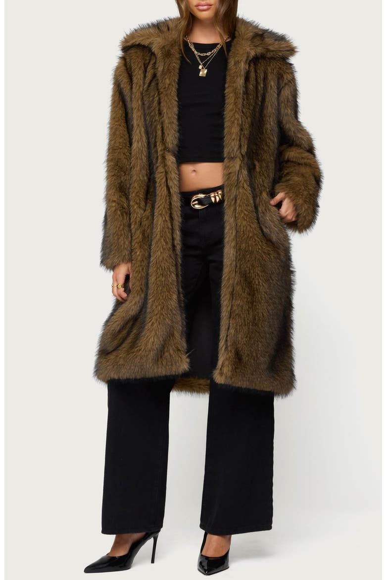 EDIKTED Saphira Oversize Faux Fur Coat (Women) | Nordstrom