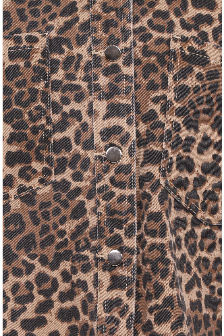 Elias Leopard Print Denim Jacket, Alternate, color, LEOPARD
