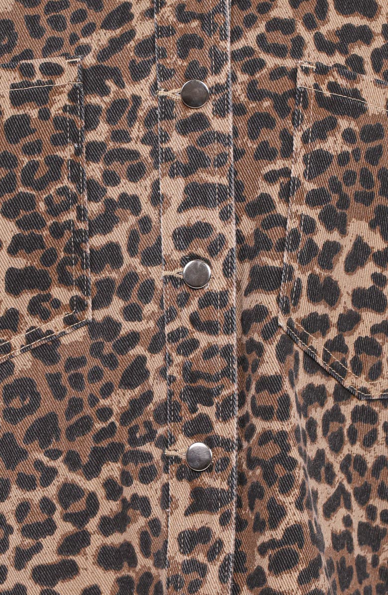 Petal & Pup Elias Leopard Print Denim Jacket, Alternate, color, Leopard