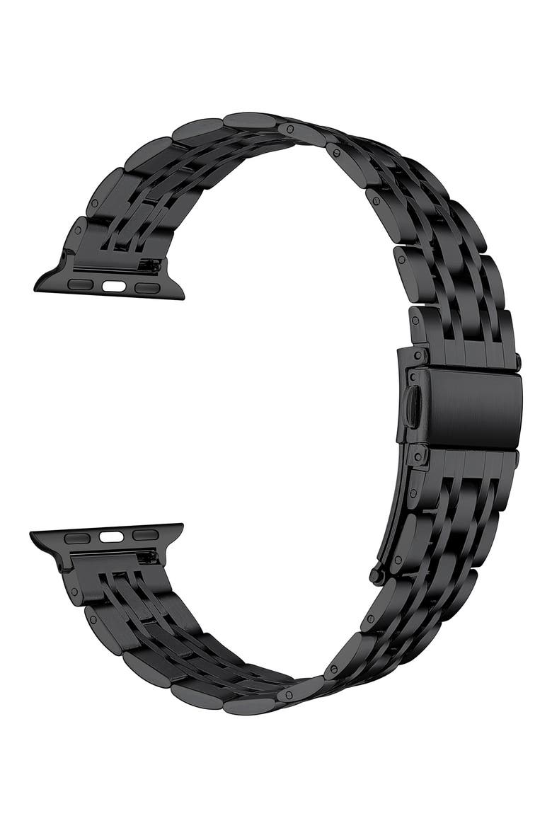 Stella Black Stainless Steel Apple Watch® Bracelet Watchband, Alternate, color, BLACK