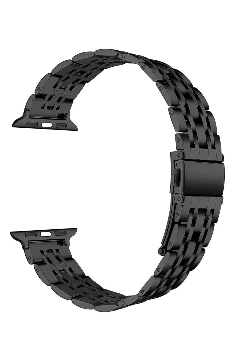 Posh Tech Stella Black Stainless Steel Apple Watch<sup>®</sup> Bracelet Watchband, Alternate, color, Black
