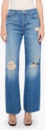MOTHER The Rerun Zip Sneak Wide Leg Jeans