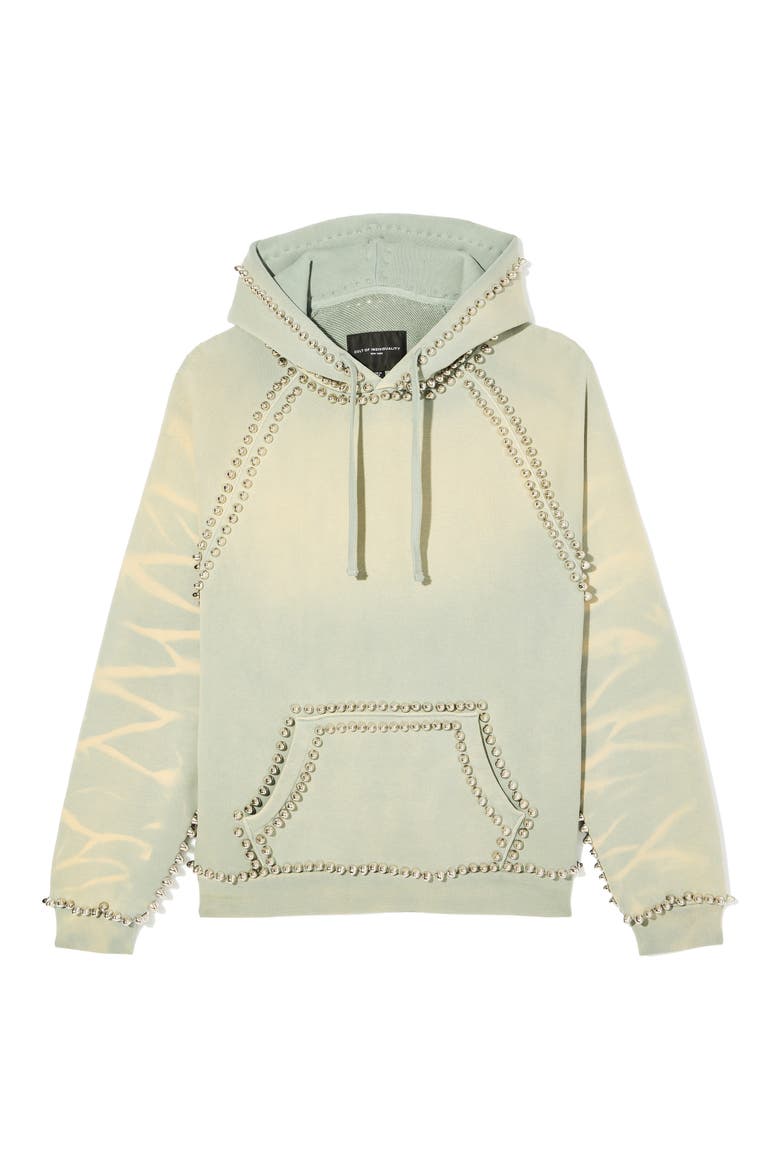 Stud Two-Tone Hoodie, Alternate, color, SMOG