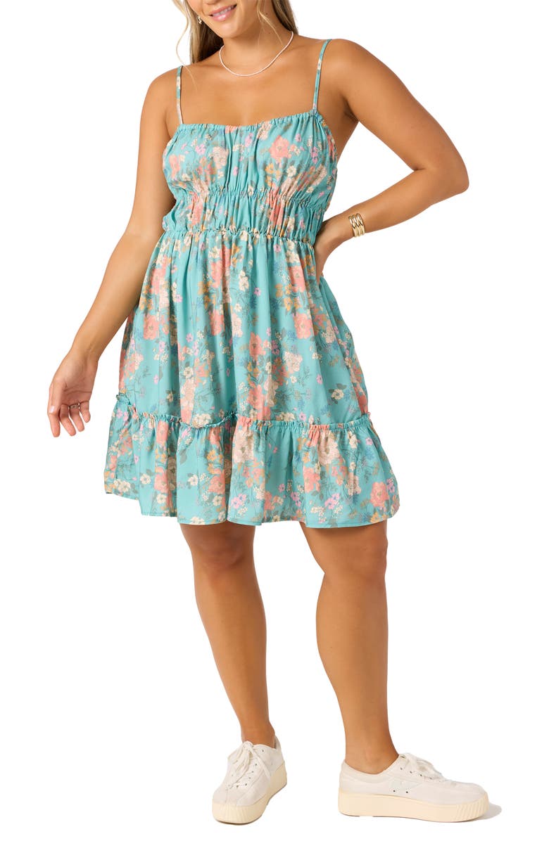 O'Neill Kaila Floral Sundress, Alternate, color, Nile Blue