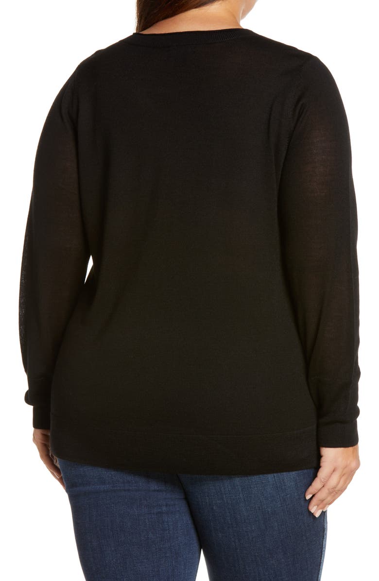 Halogen<sup>®</sup> Merino Wool Blend V-Neck Sweater, Alternate, color, 
