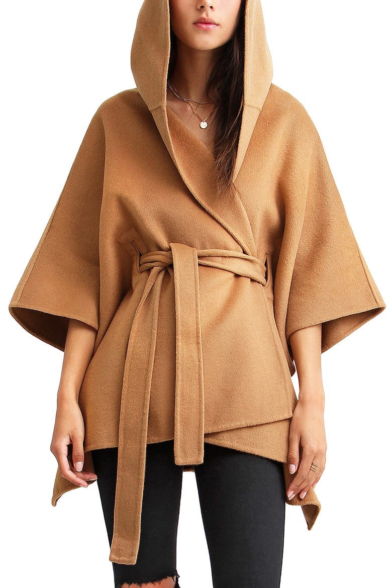 Jackson Landing Wool Blend Cape Coat, Alternate, color, CAMEL