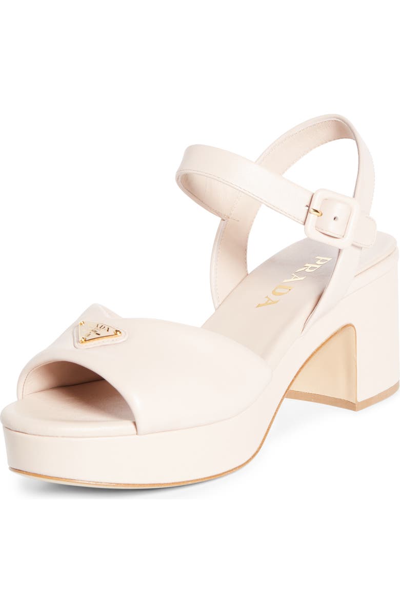 Prada Logo Platform Sandal, Main, color, Cipria