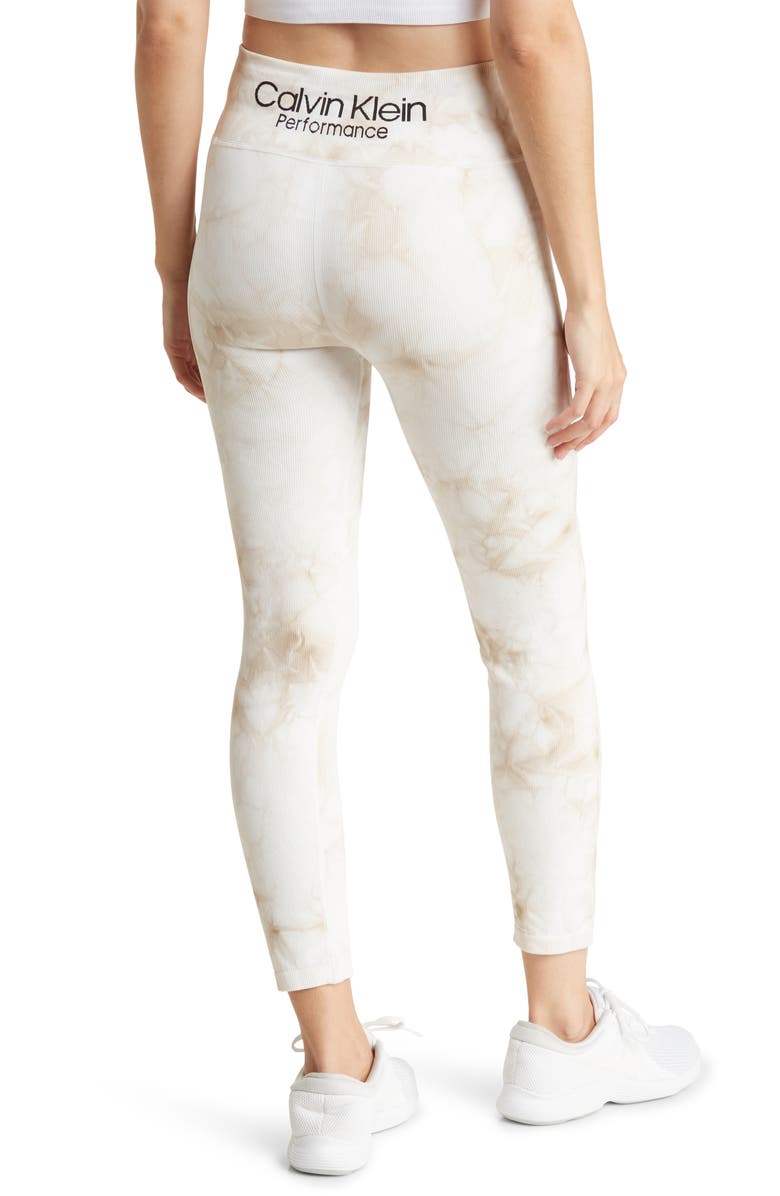 Calvin Klein Sunburst Tie Dye Thin Rib High Waist Leggings, Alternate, color, 