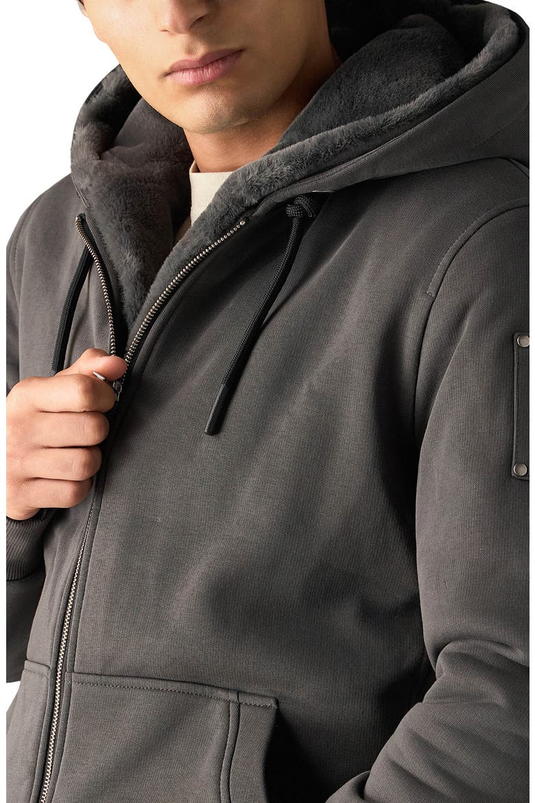 Classic Bunny Fleece Jacket with Removable Faux Fur Lining, Alternate, color, CEMENT