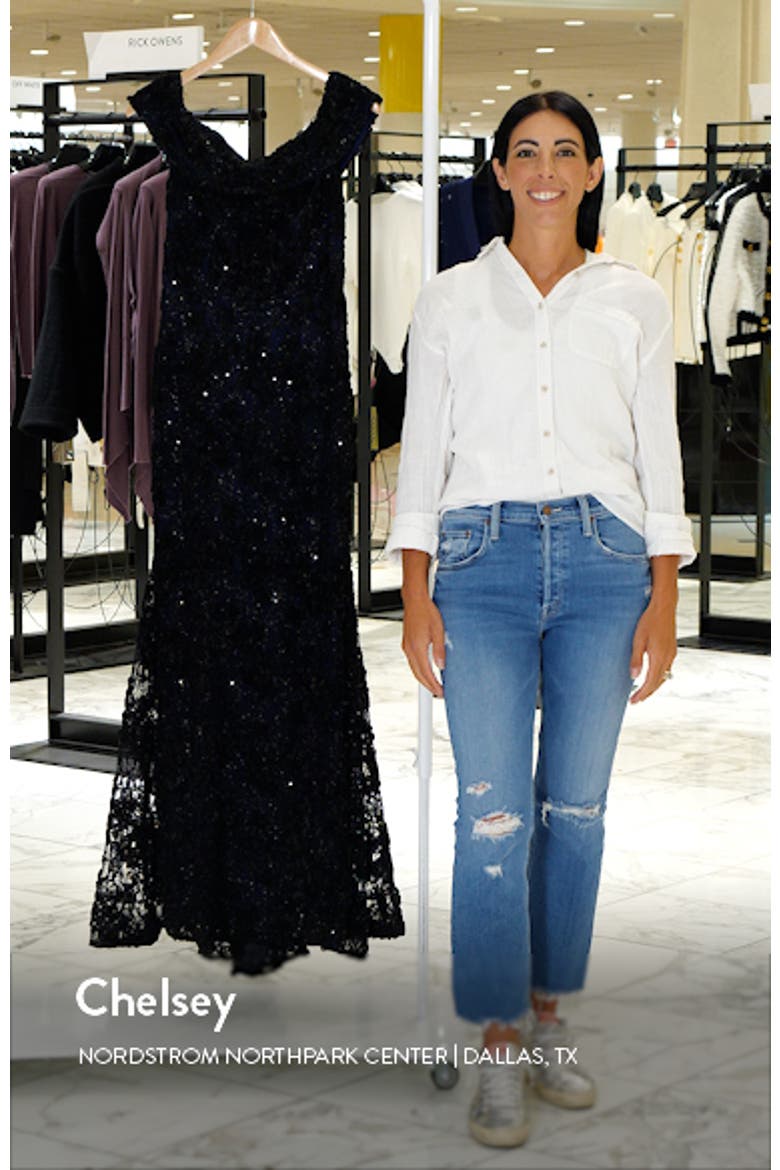 Off the Shoulder Sequin Lace Trumpet Gown video