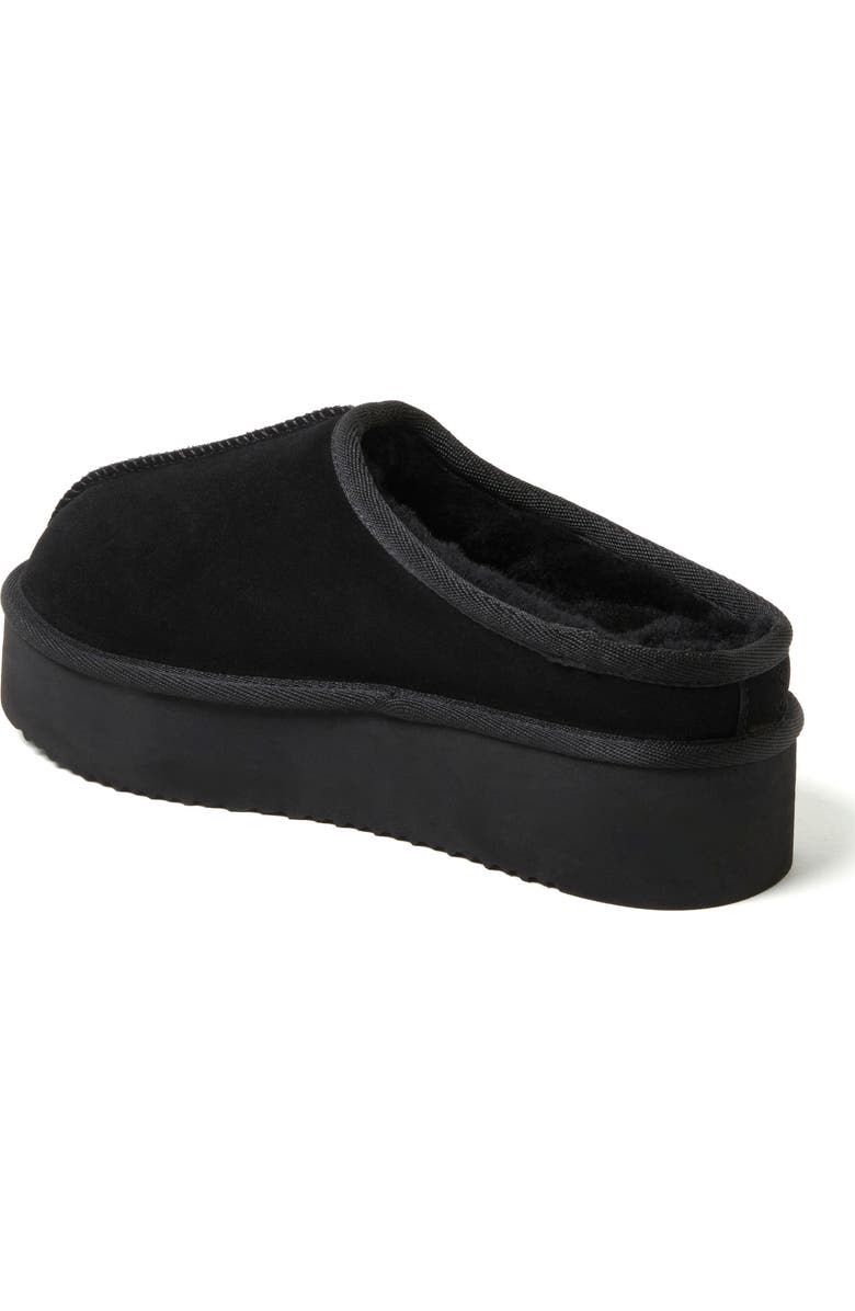 DEARFOAMS Fireside Queenstown Genuine Shearling Platform Clog Slipper, Alternate, color, Black