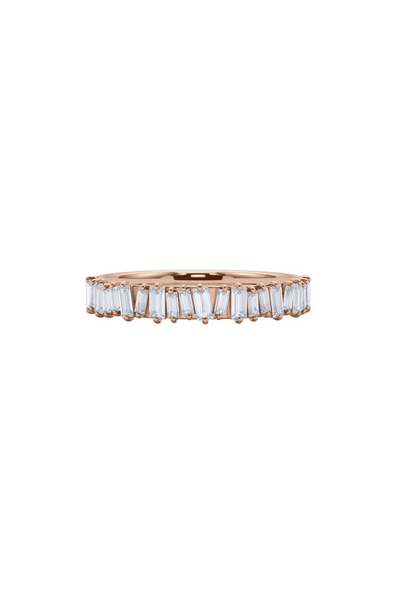 Lab Created Baguette Diamond Half Eternity Ring, Alternate, color, 18K ROSE GOLD