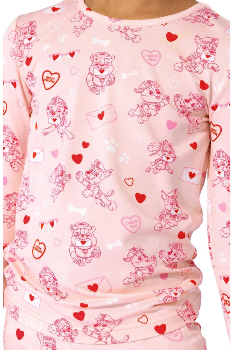 Kids' PAW Valentine Pink Set of 2 Piece Pajamas, Alternate, color, PAW Valentine Pink