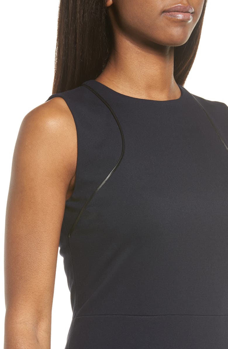 Classiques Entier<sup>®</sup> Leather Trim Italian Ponte Knit Dress, Alternate, color,