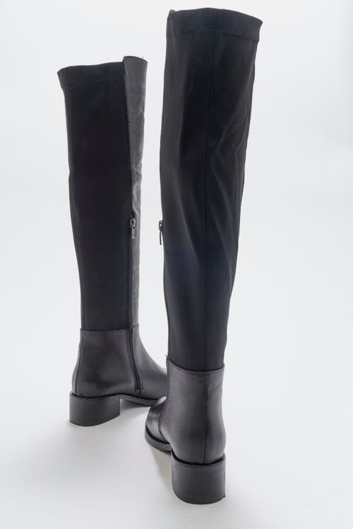 Forever & Always Shoes Cassie Leather Knee High Boot In Black