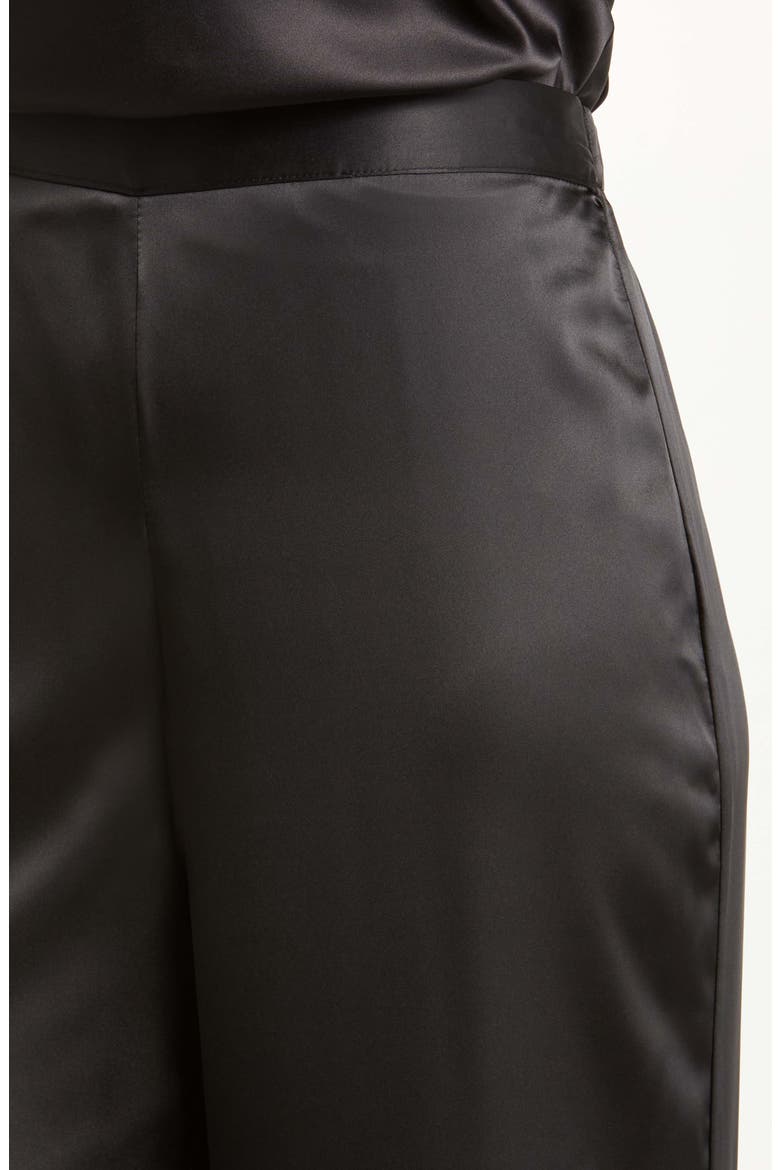 Glamour Satin Pajama Pants, Alternate, color, BLACK