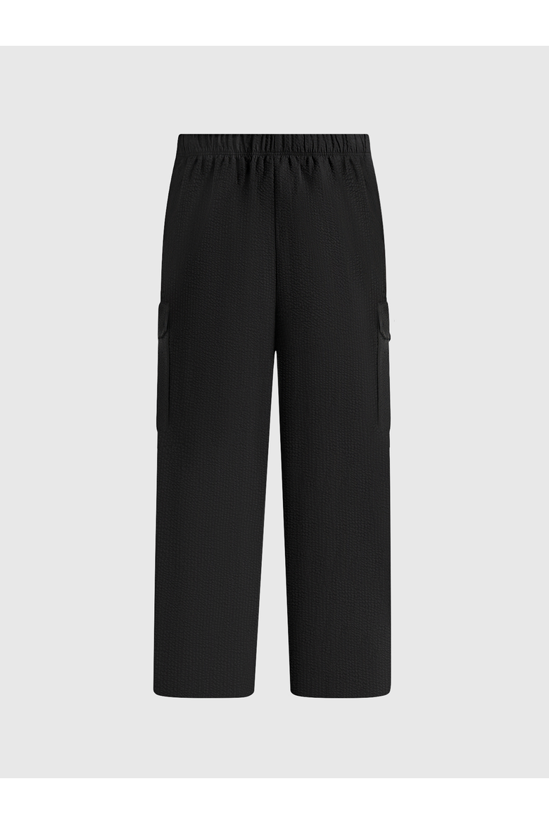 Rayan Textured Cargo Trousers, Alternate, color, Black