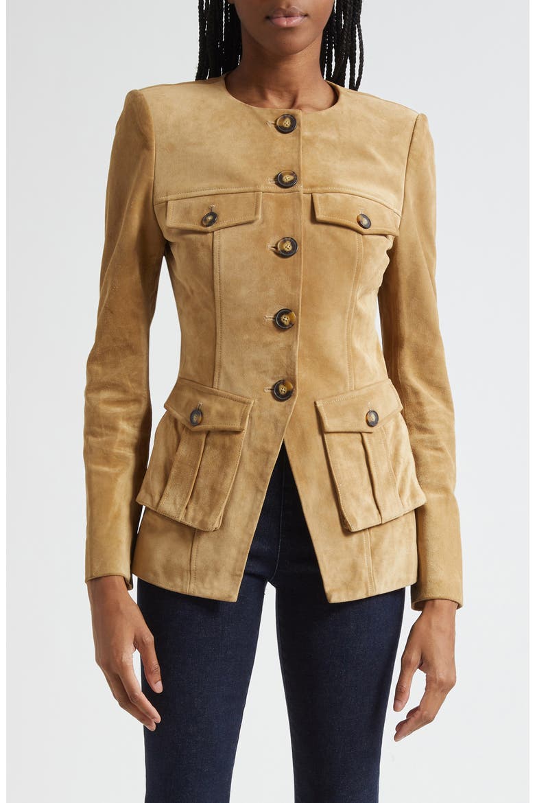 Orrin Suede Cargo Jacket, Main, color, DESERT KHAKI