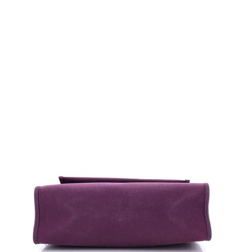 Pre-owned Hermes  Hermes Herbag Zip Leather And Toile 31 In Purple