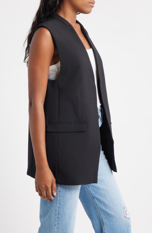 Topshop Chuck On Blazer Vest In Black